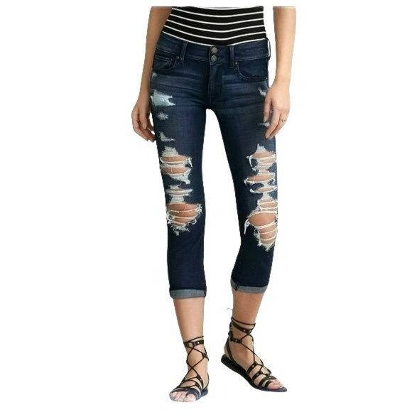 American Eagle Outfitters Denim - American Eagle Destroyed 360 Super Super Stretch Artist Crop Jeans Women 2